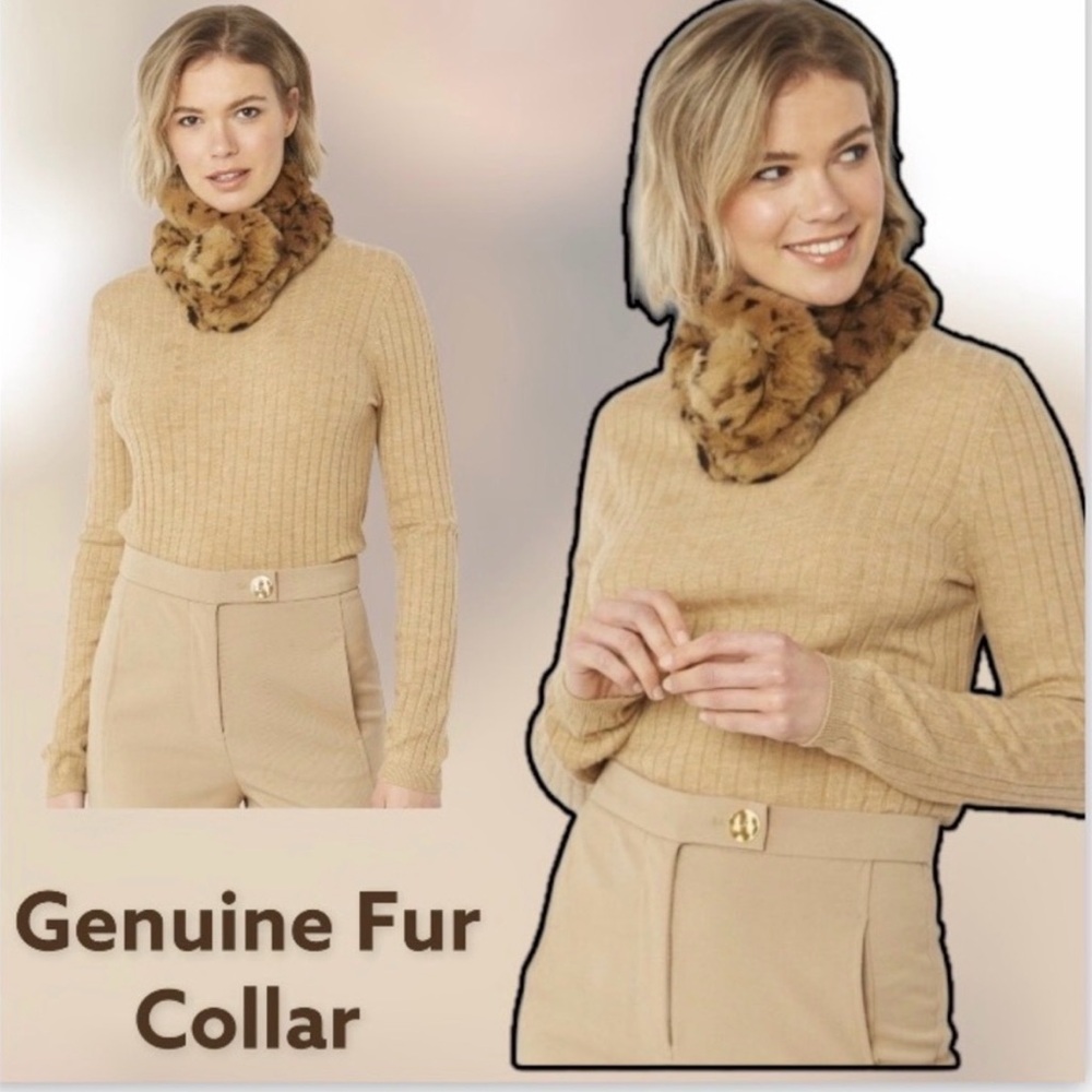 NWT Real Rabbit Fur Jayley Bellringer Collar Scarf